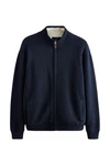 Next Strickjacke Regular Fit Premium Pullover mit Reißverschluss Dunkelblau/Hellblau/Blau
