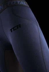 TCA Funktionshose Herren Leggings Kompressionshose Sporthose Dunkelblau