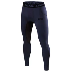 TCA Funktionshose Herren Leggings Kompressionshose Sporthose Dunkelblau