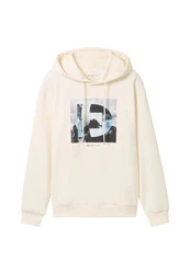 TOM TAILOR Kapuzensweatshirt Hoodie Beige/Creme/Weiß/Khaki