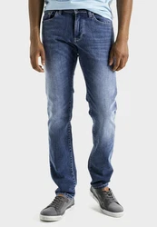 camel active 5-Pocket Jeans Madison Dunkelblau/Blau/Lila