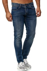 Elara Herren Jeans Slim Fit Hose Denim Stretch Chunkyrayan Blau/Dunkelblau
