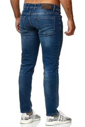 Elara Herren Jeans Slim Fit Hose Denim Stretch Chunkyrayan Blau/Dunkelblau