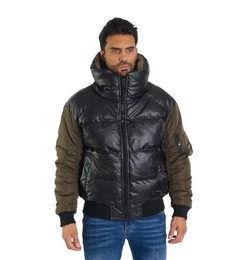 Bomberjacke Winter Herren Bomberjacke mit Fellkragen Grn L