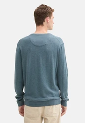 TOM TAILOR Strickpullover V-Neck (1-tlg) Hellblau/Blau/Grau/Schwarz/Dunkelblau