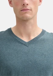 TOM TAILOR Strickpullover V-Neck (1-tlg) Hellblau/Blau/Grau/Schwarz/Dunkelblau