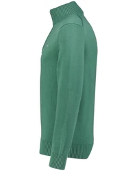 Gant Strickpullover CASUAL COTTON HALF ZIP Dunkelgrün/Grün/Türkis