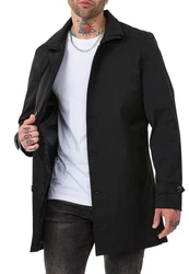 RedBridge Trenchcoat Herren Mantel Jacke Schwarz