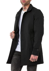 RedBridge Trenchcoat Herren Mantel Jacke Schwarz