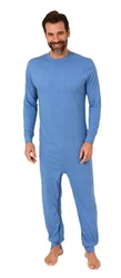 Normann Care Pyjama Herren Pflegeoverall langarm mit Reißverschluss am Rücken und Bein 