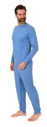 Normann Care Pyjama Herren Pflegeoverall langarm mit Reißverschluss am Rücken und Bein 