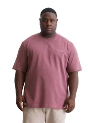 Marc O'Polo T-Shirt Bio-Baumwoll-Jersey Dunkelrot/Rosa/Schwarz