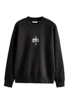 Next Kapuzensweatshirt Hoodie mit Grafik-Print Schwarz
