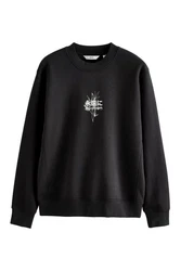 Next Kapuzensweatshirt Hoodie mit Grafik-Print Schwarz