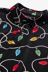 Next Poloshirt Polo-Shirt im weihnachtlichen Print Mischfarben/Schwarz/Grau