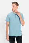 camel active Henleyshirt Hellblau/Blau