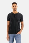 camel active Henleyshirt Schwarz/Dunkelgrau