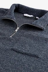Next Fleecejacke Sweatshirt mit Reißverschlusskragen aus Wollmix (1-St) 