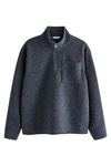 Next Fleecejacke Sweatshirt mit Reißverschlusskragen aus Wollmix (1-St) 