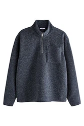 Next Fleecejacke Sweatshirt mit Reißverschlusskragen aus Wollmix (1-St) 