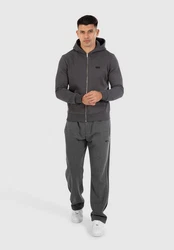 Smilodox Outdoorjacke Nico Regular Fit Kapuzenpullover Dunkelgrau/Hellgrau/Grau