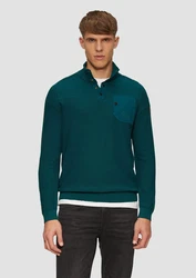 s.Oliver Strickpullover Strick-Troyer Türkis/Grün/Dunkelgrün