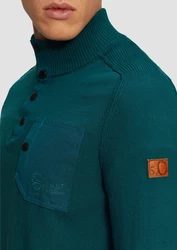 s.Oliver Strickpullover Strick-Troyer Türkis/Grün/Dunkelgrün