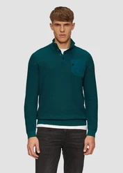 s.Oliver Strickpullover Strick-Troyer Türkis/Grün/Dunkelgrün