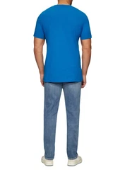 s.Oliver Kurzarmshirt T-Shirt Logo Blau/Hellblau/Dunkelblau