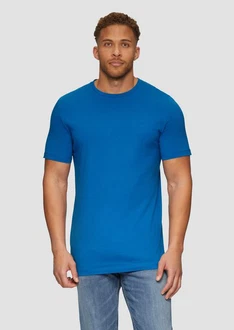 s.Oliver Kurzarmshirt T-Shirt Logo Blau/Hellblau/Dunkelblau
