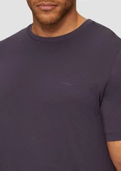 s.Oliver Kurzarmshirt T-Shirt Logo Dunkelblau/Lila