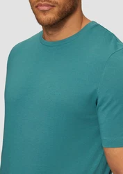 s.Oliver Kurzarmshirt T-Shirt Logo Türkis/Grün