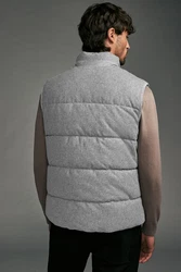 Next Steppweste Donegal-Puffer-Steppweste Hellgrau/Grau