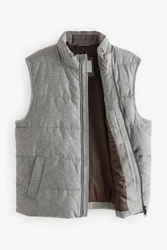 Next Steppweste Donegal-Puffer-Steppweste Hellgrau/Grau