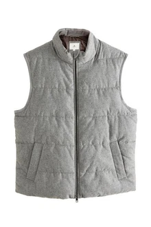 Next Steppweste Donegal-Puffer-Steppweste Hellgrau/Grau