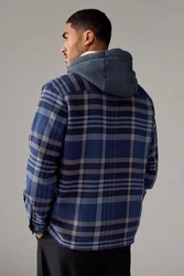 Next Hemdjacke mit Teddyfutter und Kapuze Blau/Hellblau/Dunkelblau