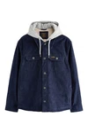Next Hemdjacke mit Borgfutter und Kapuze (1-St) Dunkelblau/Hellblau/Blau