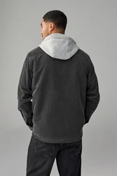 Next Hemdjacke mit Borgfutter und Kapuze (1-St) Dunkelgrau/Dunkelblau/Grau/Schwarz/Hellgrau/Blau