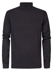 Petrol Industries Feinstrickrollkragenpullover Dunkelgrau/Schwarz/Dunkelblau/Grau