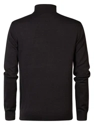 Petrol Industries Feinstrickrollkragenpullover Schwarz/Dunkelbraun