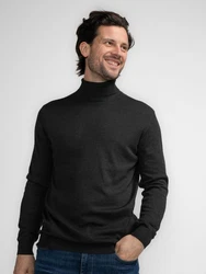Petrol Industries Feinstrickrollkragenpullover Schwarz/Dunkelbraun