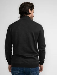 Petrol Industries Feinstrickrollkragenpullover Schwarz/Dunkelbraun