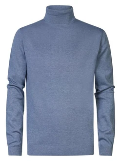 Petrol Industries Feinstrickrollkragenpullover Grau/Blau/Dunkelblau