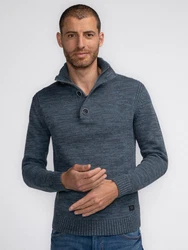 Petrol Industries Pullover 'Brevig' Dunkelblau/Blau/Grau
