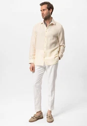 Antioch Blusenshirt APIA Regular Fit Beige/Weiß/Gelb/Khaki