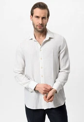 Antioch Blusenshirt APIA Regular Fit Beige/Weiß/Grau