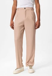 Antioch Strandhose Ottawa High Waist Pleated Oversize Beige/Khaki/Braun