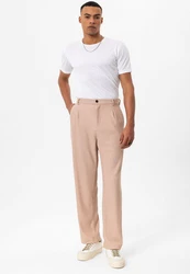 Antioch Strandhose Ottawa High Waist Pleated Oversize Beige/Khaki/Braun