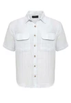 Antioch Blusenshirt Dodoma Weiß/Hellblau/Creme/Grau