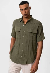 Antioch Blusenshirt Dodoma Dunkelgrün/Khaki/Grün